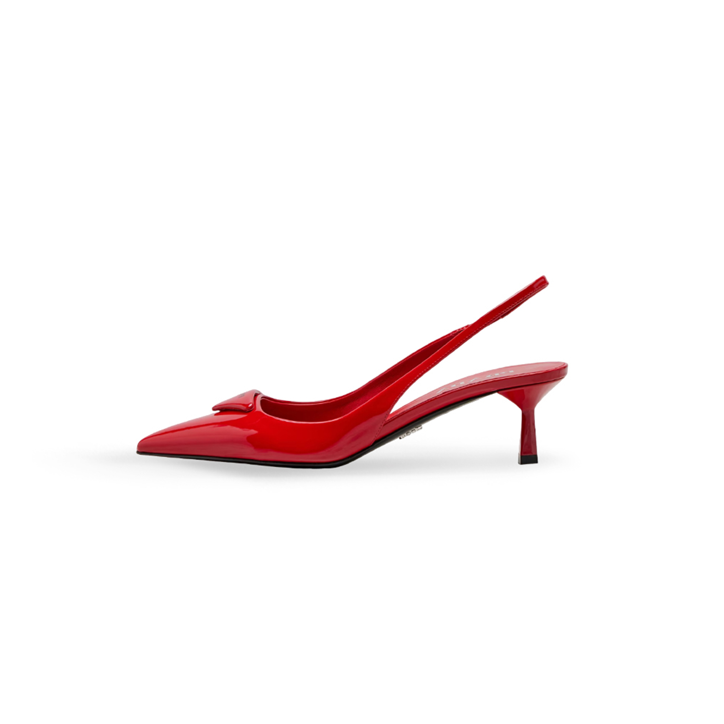 Pra*a 55 patent leather slingback pumps